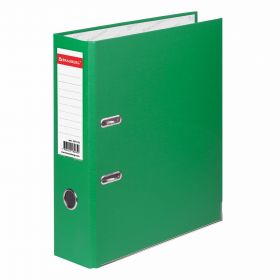 Папка-регистратор BRAUBERG с покрытием из ПВХ, 80 мм, с уголком, зеленая (удвоенный срок службы) 227193