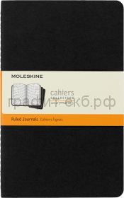 Книжка зап.Moleskine Large Cahier линейка черная QP316
