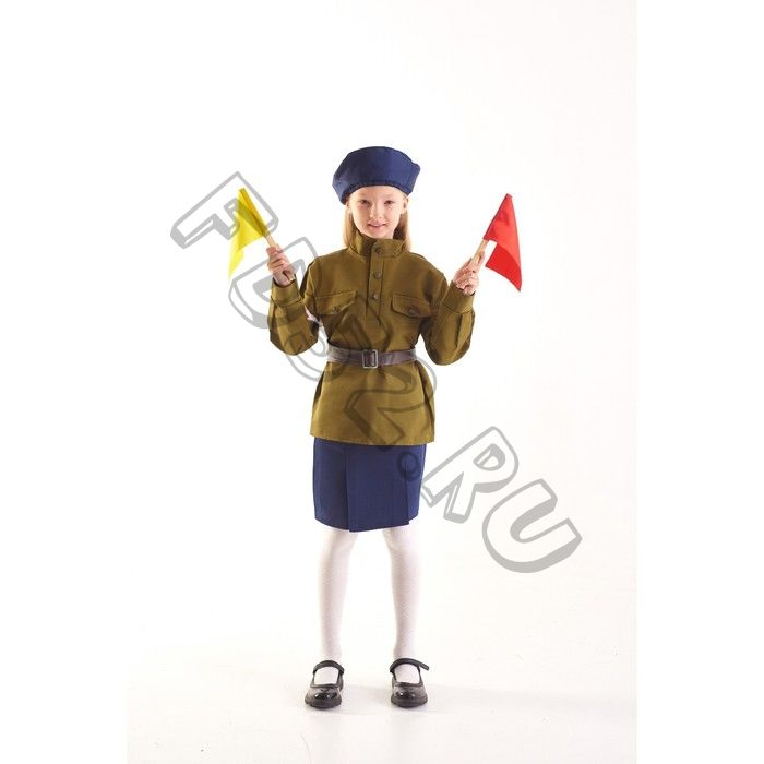 Военный костюм «Регулировщица», 5-7 лет, рост 122-134 см