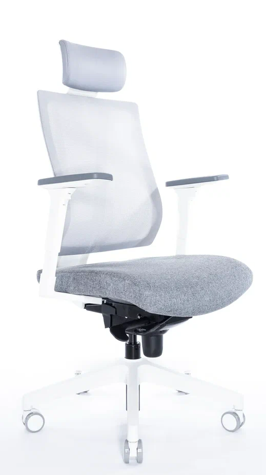 Эргономичное кресло  G1 (бел/сер/сиденье серое)