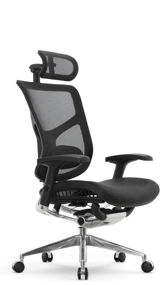Эргономичное сетчатое кресло Star Ergo  (сетка черная/каркас черный)