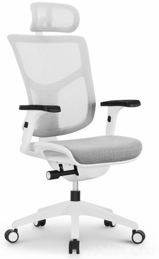 Эргономичное сетчатое кресло VISTA (Каркас белый / сетка белая)