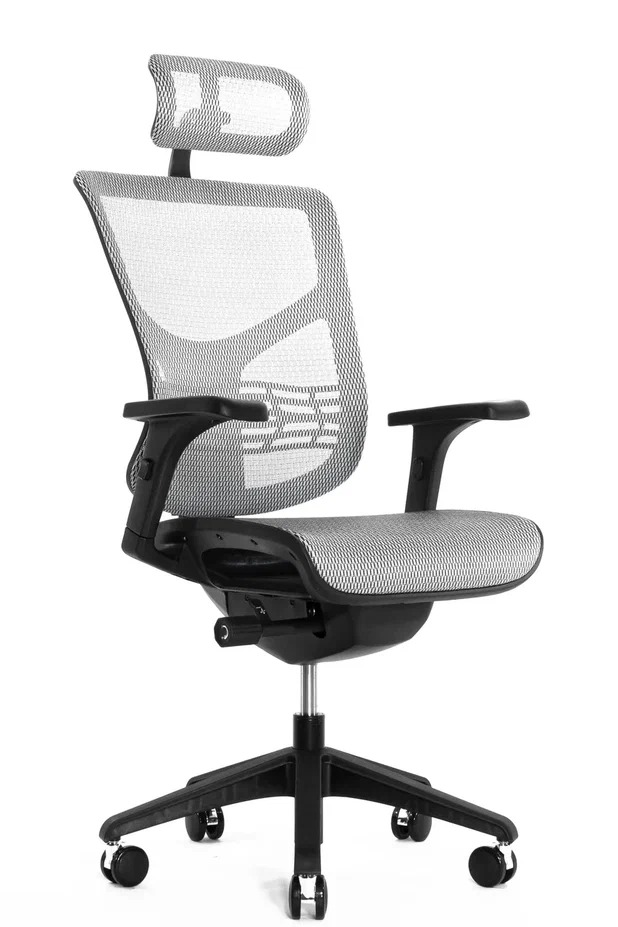 Эргономичное сетчатое кресло VISTA (Каркас чёрный/ сетка белая)