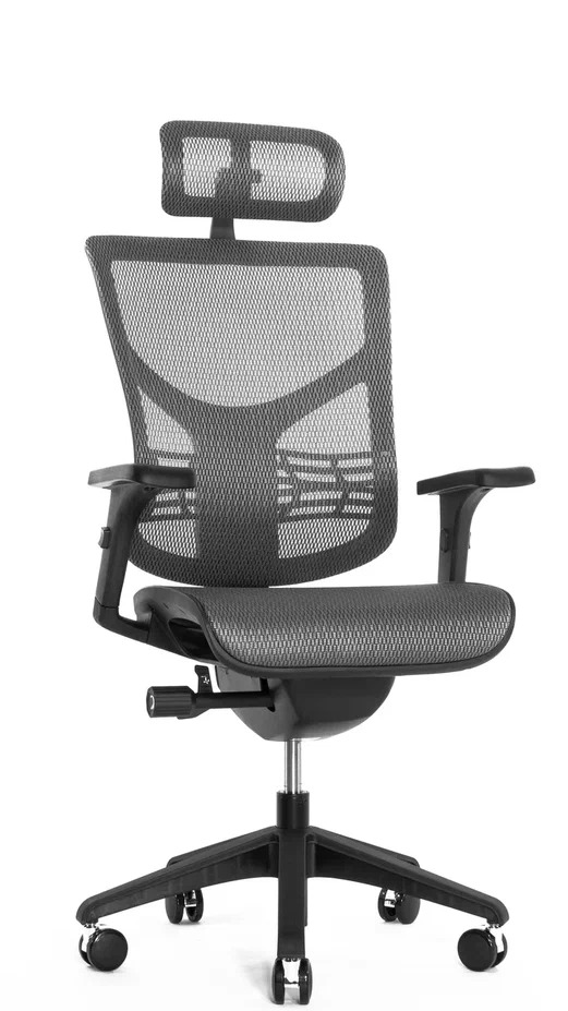 Эргономичное сетчатое кресло VISTA (Каркас чёрный/ сетка серая)