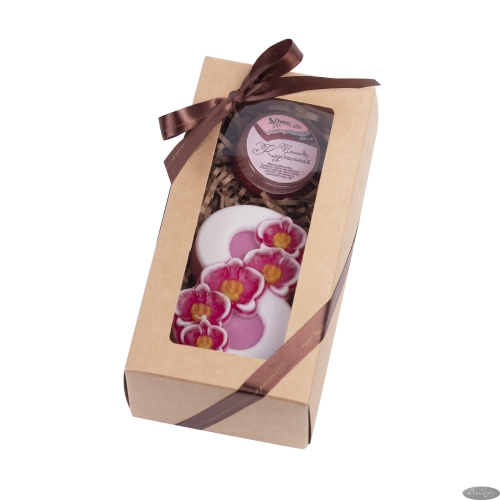 Подарочный набор С ПРАЗДНИКОМ ВЕСНЫ (ароматное мыло и бальзам для губ), ТМ Сhocolatte