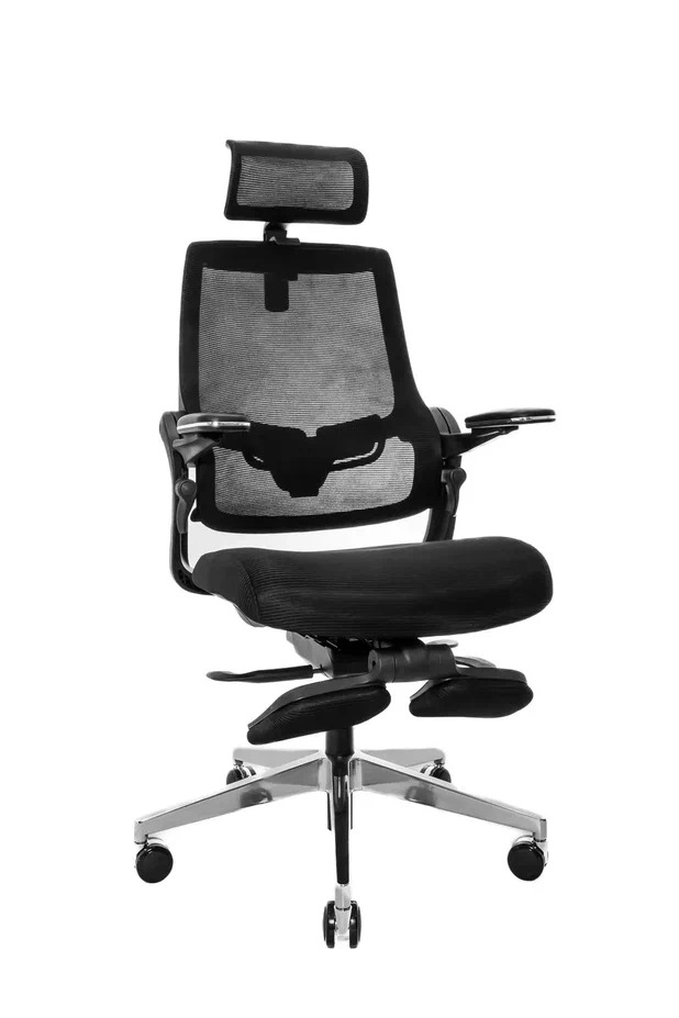 Эргономичное ортопедическое кресло Miwa (Каркас чёрный/ ткань чёрная)