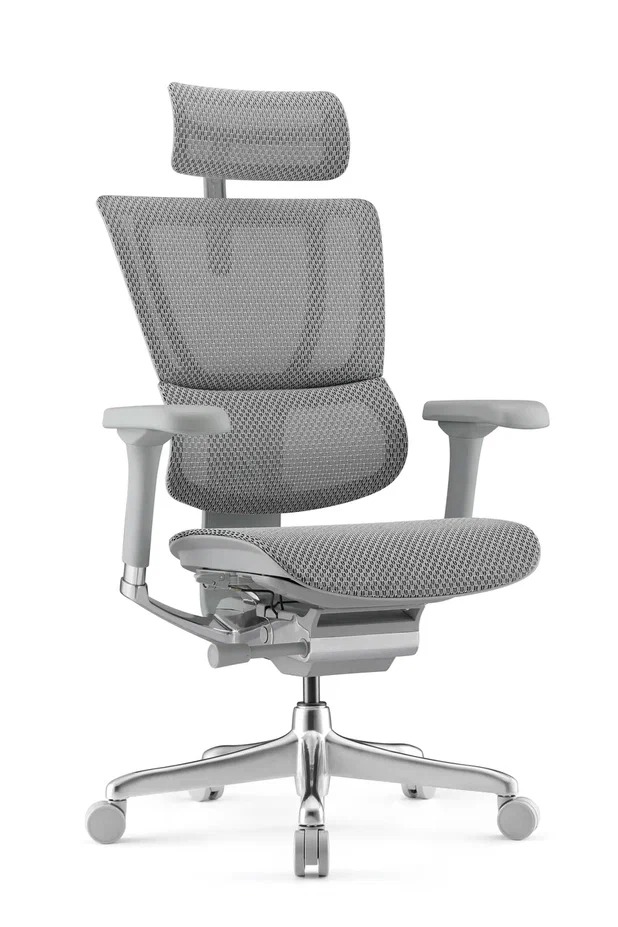 Эргономичное ортопедическое кресло IOO-E2 ELITE (Каркас серый/ сетка серая)