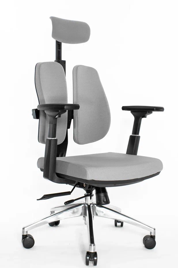 Эргономичное ортопедическое кресло Alpha (Черный каркас / обивка ткань GREY)