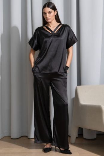 Комплект женский  MIA-AMORE Mary 7436, топ и брюки, черный
