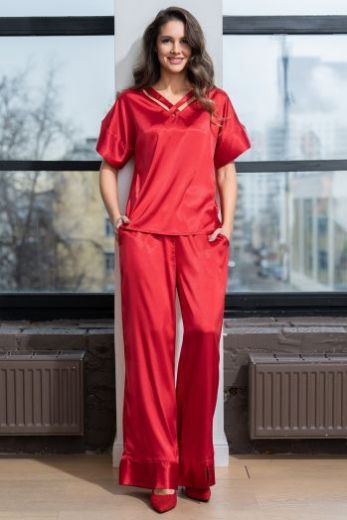 Комплект женский  MIA-AMORE Mary 7436R, топ и брюки, красный