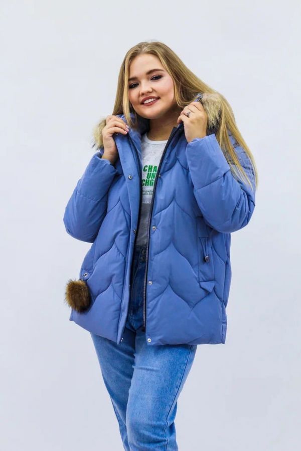 Зимняя женская куртка еврозима-зима 2879 [голубой]