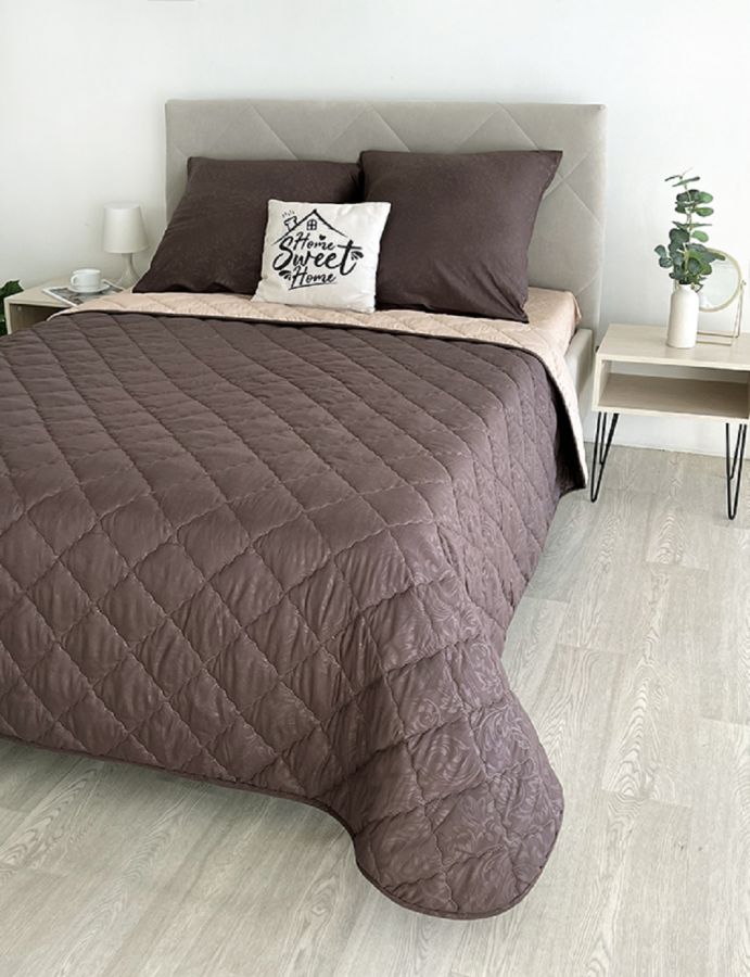Комплект постельного белья с одеялом New Style КМ-001 коричневый-бежевый [в ассортименте]