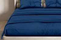 Перкаль 1.5 спальный [в ассортименте] Комплект постельного белья SONNO FLORA BASIC Глубокий синий постельное белье