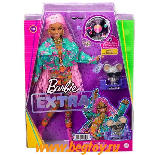 Набор Barbie EXTRA с розовыми косичками GXF09/GRN27