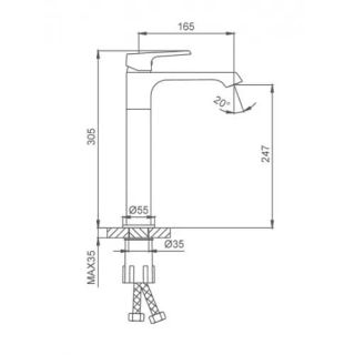 FRAP F1071-26 Hündür Qara Qarışdırıcı