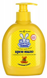 Крем-мыло для детей Ушастый нянь жидкое с оливковым маслом и экстрактом алоэ вера, 300мл
