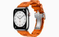 Apple Watch Hermès Series 8 45mm Silver Stainless Steel Case with Kilim Single Tour Orange