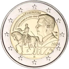 175 лет со дня смерти Великого Герцога Люксембурга Виллема II 2 евро Люксембург 2024 UNC