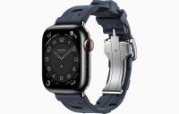 Apple Watch Hermès Series 9 41mm Space Black Stainless Steel Case with Kilim Single Tour Navy