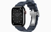 Apple Watch Hermès Series 8 45mm Space Black Stainless Steel Case with Kilim Single Tour Navy