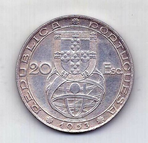 20 эскудо 1953 Португалия AUNC