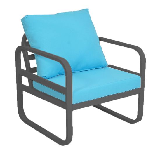 Кресло SANTORINI с комплектом подушек (чёрный металлокаркас)
