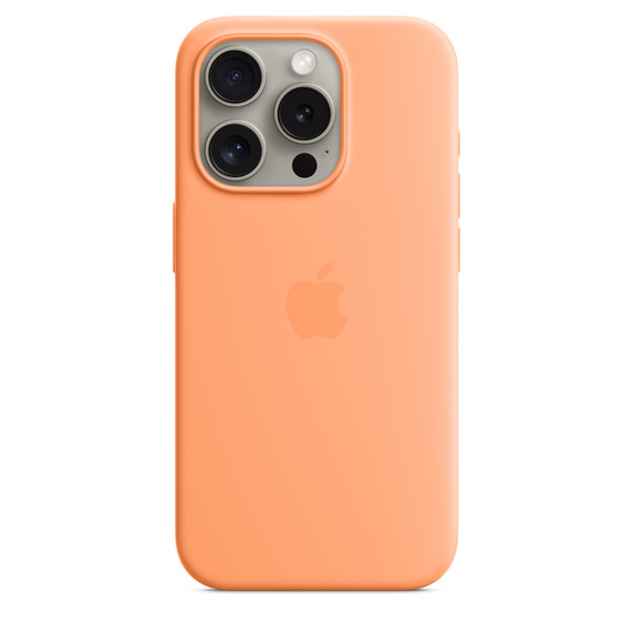 Чехол-накладка Apple MagSafe для iPhone 15 Pro, силикон, оранжевый
