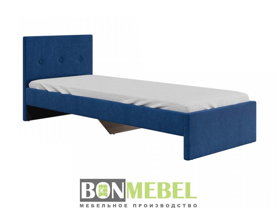 Кровать Николь - ткань синяя, 800*1900 мм. Основание настил