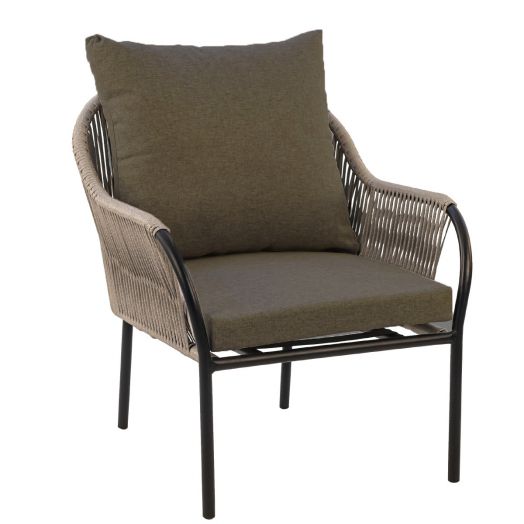 Кресло NUAR с комплектом подушек (Экоротанг эрба стейпл графит)