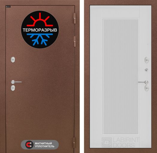 Дверь Входная С Терморазрывом Лабиринт Термо Магнит 30 Белый софт рельеф