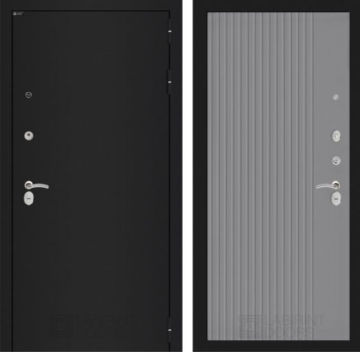 Дверь Входная Металлическая Лабиринт CLASSIC шагрень черная 29 Серый софт рельеф