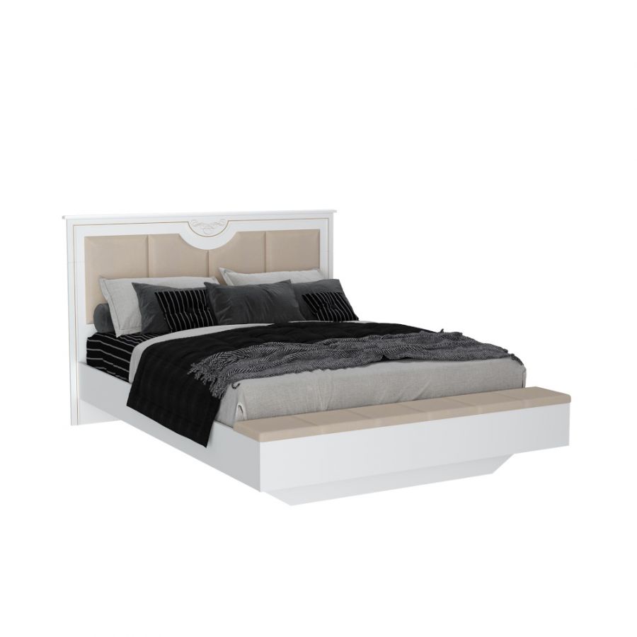 Кровать «Вилла» 1600 мягкая (с банкеткой и подъемным механизмом)