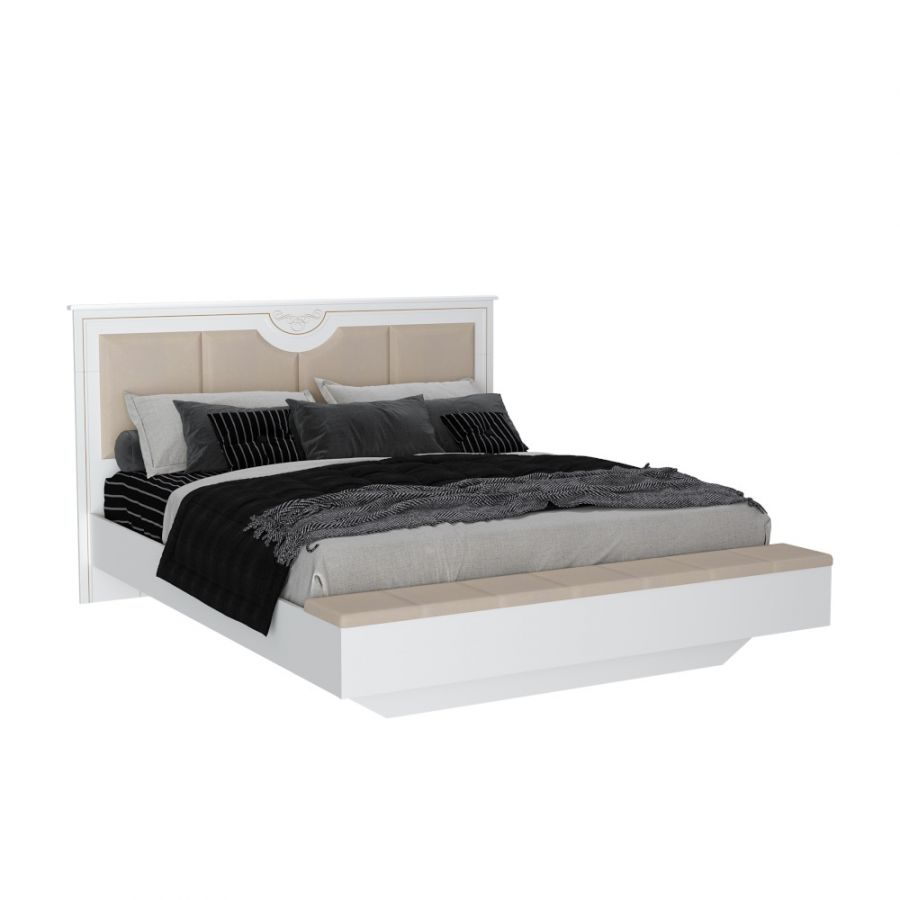 Кровать «Вилла» 1800 мягкая (с банкеткой и кроватным основанием)