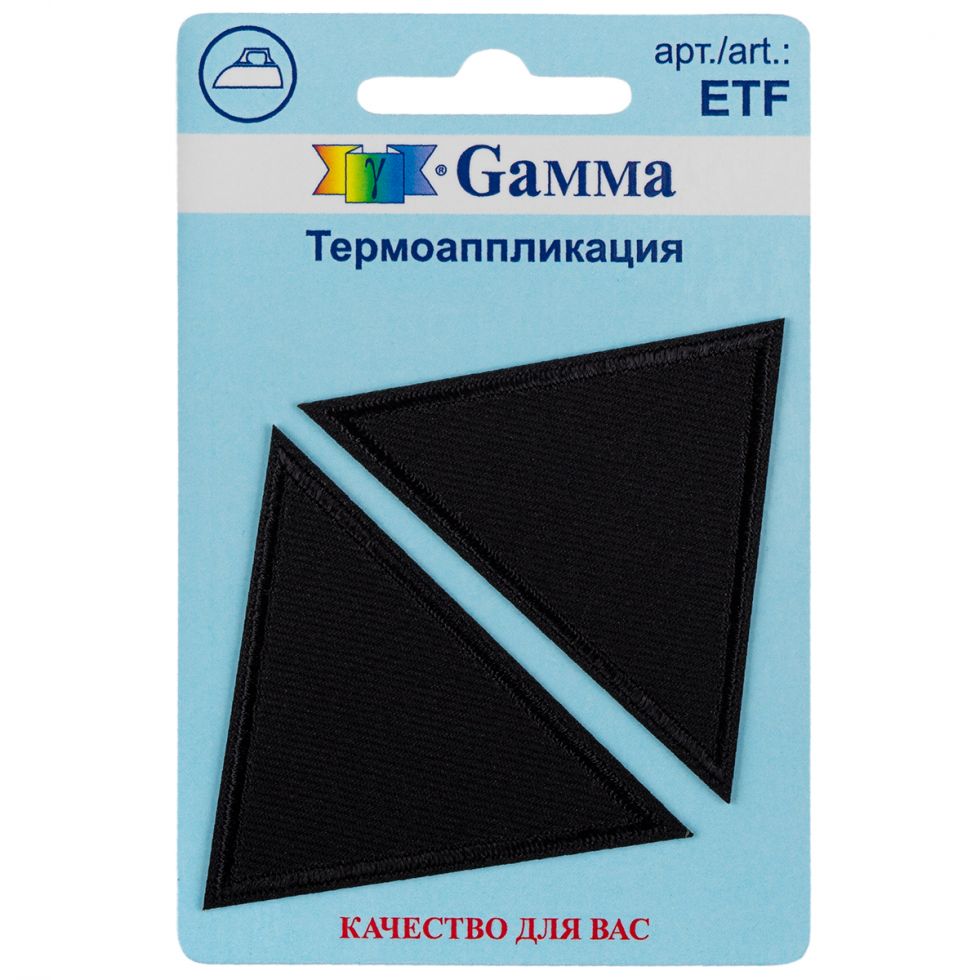 фото Термо-аппликация Gamma Треугольники  черные 6х4см 2 штуки на блистере (ETF-02)