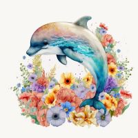 Сумка-шоппер цвет белый, рисунок Дельфин