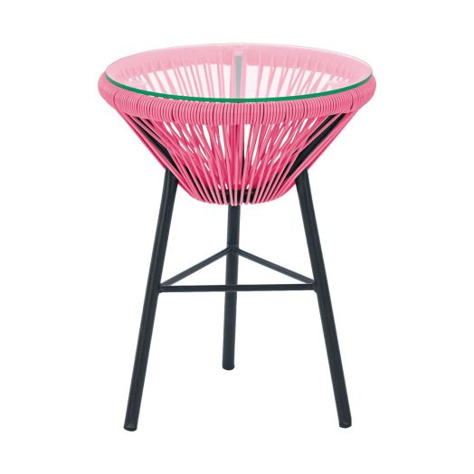 Стол ACAPULCO со стеклом (Прут soft розовый)