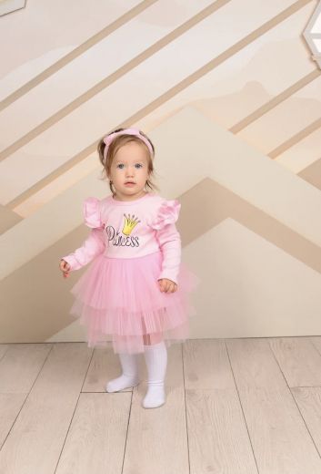 Боди-платье "Little Princess" с повязкой new (набор), розовый