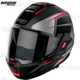 Шлем Nolan N120-1 Nightlife N-Com, Черно-серо-красный