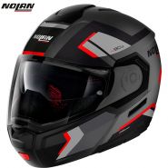 Шлем Nolan N90-3 Lighthouse N-Com, Черно-серо-красный