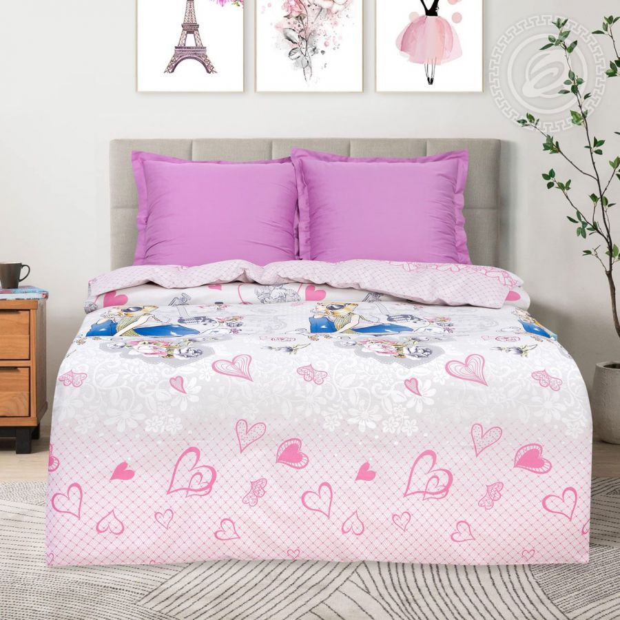 «Розовые мечты» постельное белье Сатин 1.5 спальный