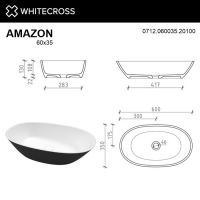 Раковина WHITECROSS Amazon 60x35 (черный/белый мат) схема 4