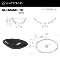 Глянцевая черная раковина WHITECROSS Aquamarine 56x35 схема 4