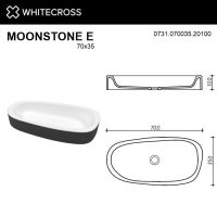 Раковина WHITECROSS Moonstone E 70x35 (черный/белый мат) схема 4