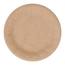 Тарелка картонная d180мм "Snack Plate" крафт 2стор