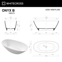 Ванна WHITECROSS Onyx B 160x75 0205.160075 схема 14