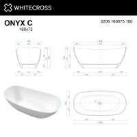Ванна WHITECROSS Onyx C 160x75 0206.160075 схема 7