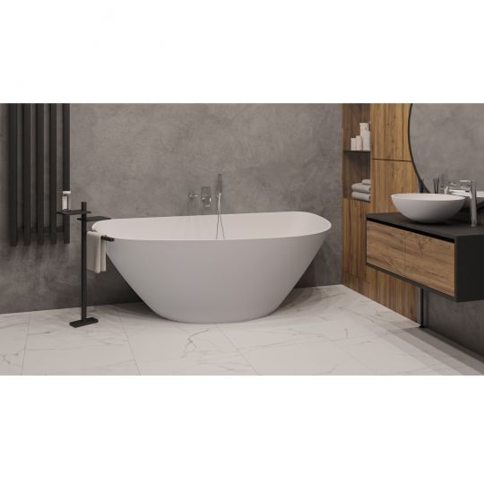 Асимметричная ванна WHITECROSS Topaz 170x80 0212.170080 из искусственного камня схема 11