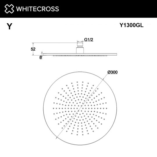 Верхний душ WHITECROSS D=30 см Y1300GL (золото) схема 2