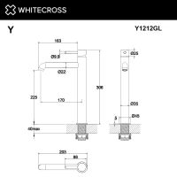 Смеситель для раковины WHITECROSS Y Y1212GL золото схема 3