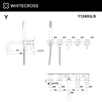 Смеситель для ванны скрытого монтажа WHITECROSS Y Y1240GLB золото схема 3